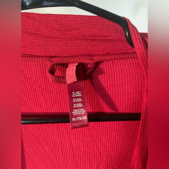 SKIMS Red Ribbed Soft Lounge Robe XL - Picture 3 of 4